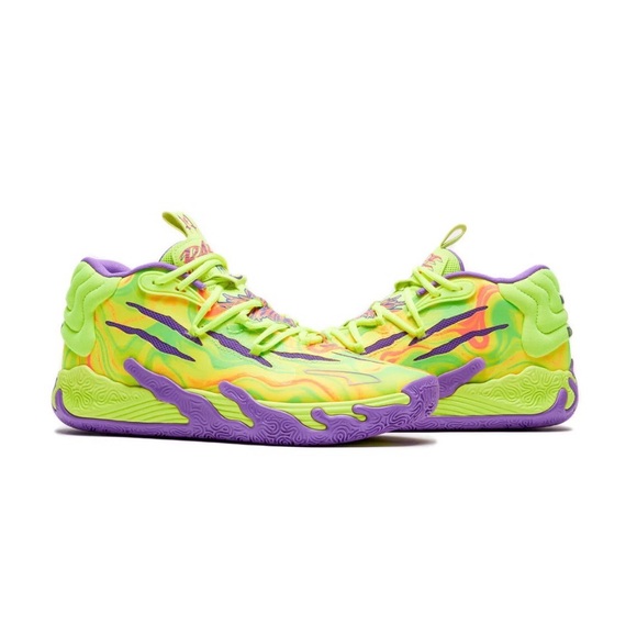 Puma MB.03 Spark LaMelo Ball Basketball Shoes Yellow and Purple Glimmer 10.5 - Picture 11 of 17